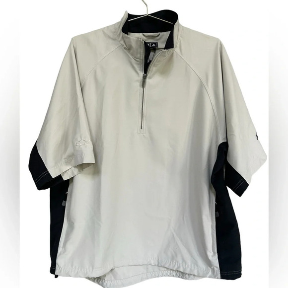 Adidas | Men’s Climaproof Golf Windbreaker Shirt, Men’s Size Large, Ecru & Black - Picture 1 of 5